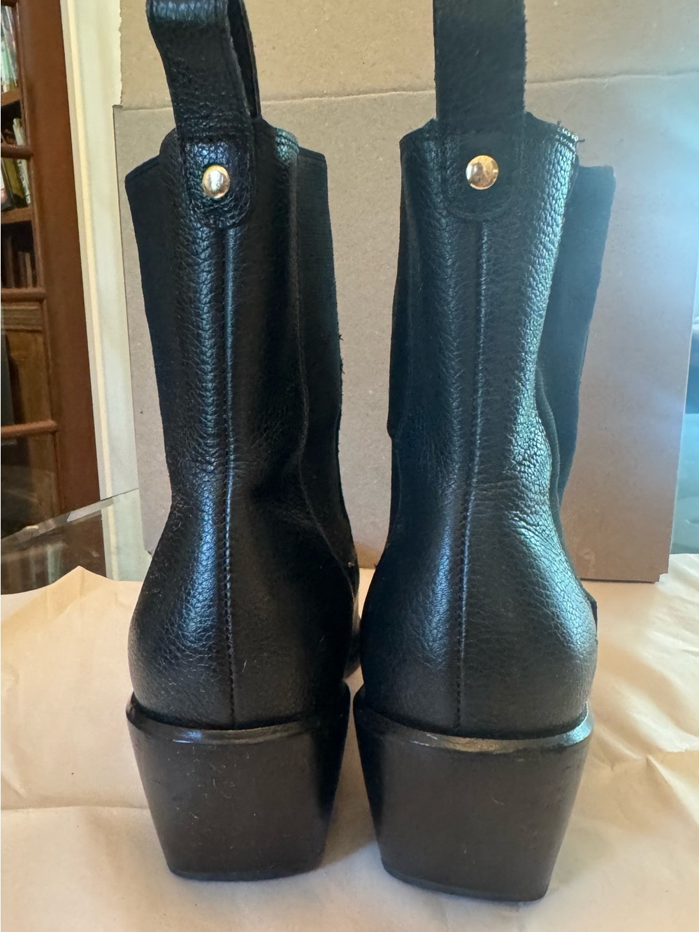 George Chelsea Matisse Classic Black Leather Women's Ankle Boots 7.5 Size - Picture 7 of 13